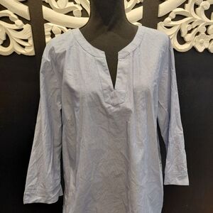 Van Heusen Men's Pinstripe Dress Shirt - Light Blue & White